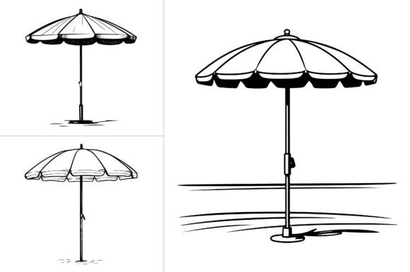 Beach Umbrella Silhouette