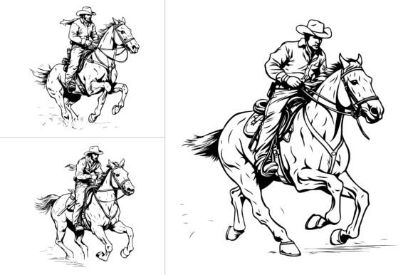 Cowboy Silhouette Vector for Graphics and Crafts