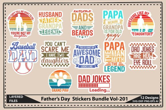 Father’s Day Stickers Bundle Vol-201