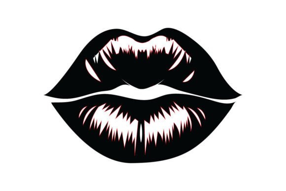 Lip Vector Art Silhouette Illustrator Graphics Crafts
