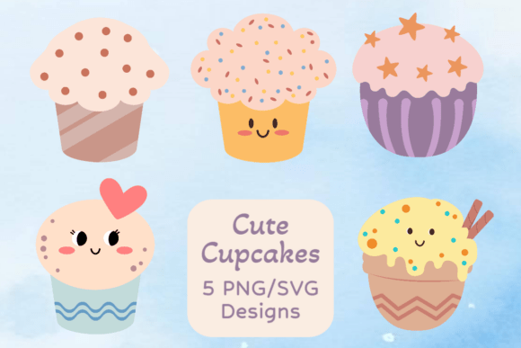 Lovable Cupcake Clipart Bundle: Graphics & Crafts Sweetness