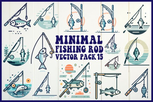 Minimal Fishing Rod Graphics & Crafts