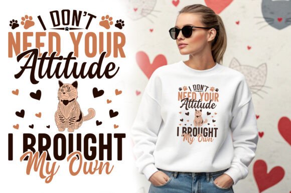 Moody Attitude Cat Vector Graphic Design