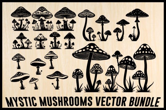 🌙 Mystic Mushrooms Vector Bundle 🌙