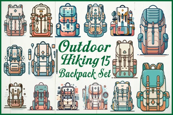 Outdoor Hiking Backpack Set for Crafts and Graphics