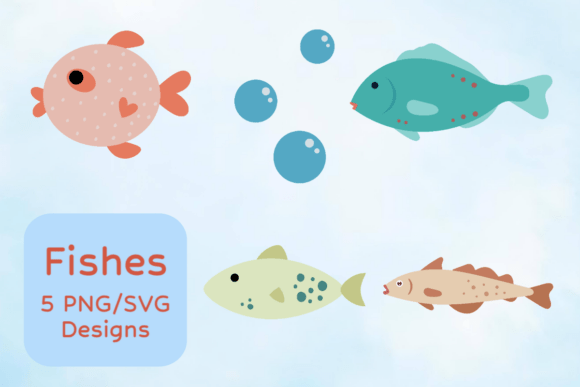Playful Fish Set: Graphics for Crafts & Creative Content