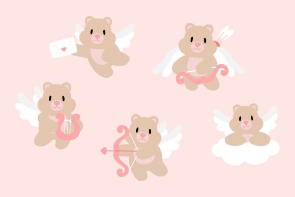 Valentine Cupid Bear with Bow and Arrows: Graphics and Crafts